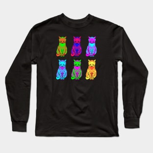 Classic Artworks Revisited: Six psychedelic cats Long Sleeve T-Shirt